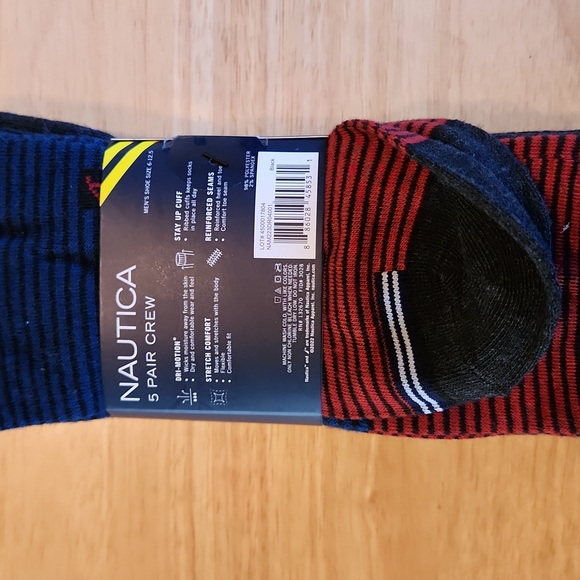 Nautica Men's 5 pair pack of crew socks - Picture 3 of 8